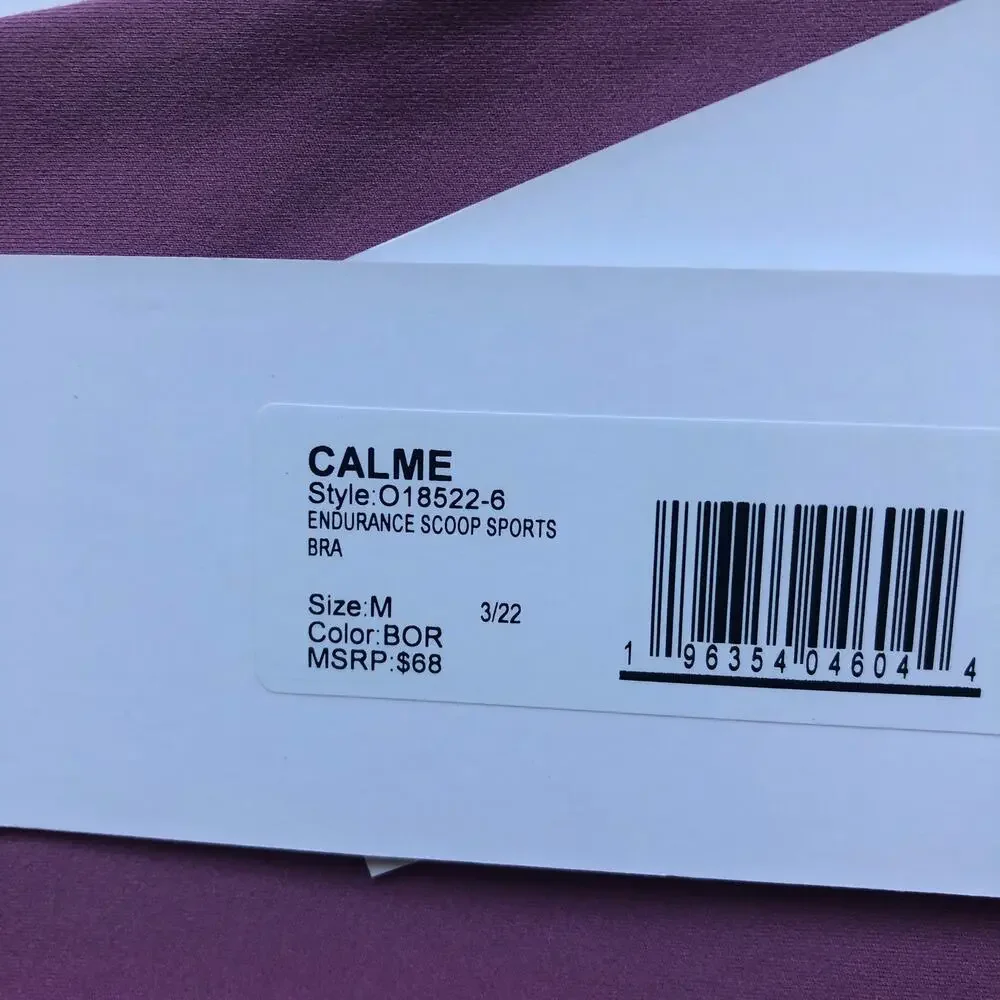 NWT Johnny Was Calme Endurance Scoop Sports Bra In Lavender Sz M